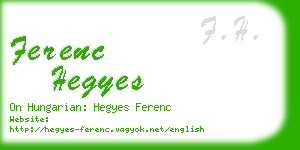ferenc hegyes business card